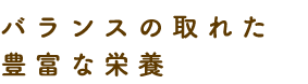 バランスの取れた豊富な栄養