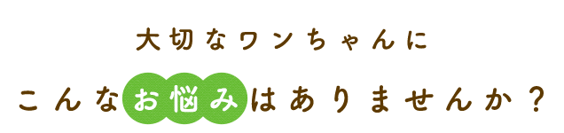 こんなお悩みはありませんか？